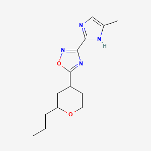 3-(5-methyl-1H-imidazol-2-yl)-5-(2-propyloxan-4-yl)-1,2,4-oxadiazole