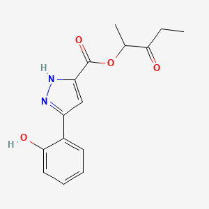 3-oxopentan-2-yl 3-(2-hydroxyphenyl)-1H-pyrazole-5-carboxylate