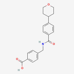 4-[[[4-(Oxan-4-yl)benzoyl]amino]methyl]benzoic acid