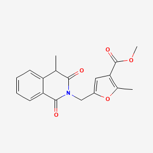 molecular formula C18H17NO5 B7266713 methyl 2-methyl-5-[(4-methyl-1,3-dioxo-4H-isoquinolin-2-yl)methyl]furan-3-carboxylate 