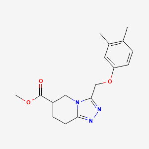 molecular formula C17H21N3O3 B7267156 Methyl 3-[(3,4-dimethylphenoxy)methyl]-5,6,7,8-tetrahydro-[1,2,4]triazolo[4,3-a]pyridine-6-carboxylate 