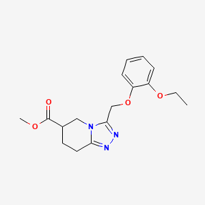 molecular formula C17H21N3O4 B7267161 Methyl 3-[(2-ethoxyphenoxy)methyl]-5,6,7,8-tetrahydro-[1,2,4]triazolo[4,3-a]pyridine-6-carboxylate 