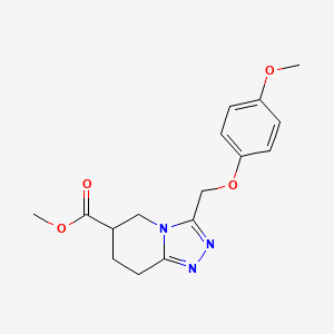 molecular formula C16H19N3O4 B7267167 Methyl 3-[(4-methoxyphenoxy)methyl]-5,6,7,8-tetrahydro-[1,2,4]triazolo[4,3-a]pyridine-6-carboxylate 