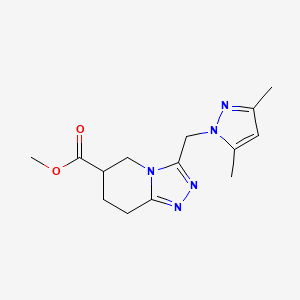 molecular formula C14H19N5O2 B7267180 Methyl 3-[(3,5-dimethylpyrazol-1-yl)methyl]-5,6,7,8-tetrahydro-[1,2,4]triazolo[4,3-a]pyridine-6-carboxylate 