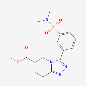 molecular formula C16H20N4O4S B7267205 Methyl 3-[3-(dimethylsulfamoyl)phenyl]-5,6,7,8-tetrahydro-[1,2,4]triazolo[4,3-a]pyridine-6-carboxylate 