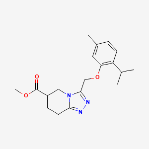 molecular formula C19H25N3O3 B7267206 Methyl 3-[(5-methyl-2-propan-2-ylphenoxy)methyl]-5,6,7,8-tetrahydro-[1,2,4]triazolo[4,3-a]pyridine-6-carboxylate 