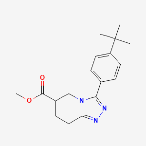 molecular formula C18H23N3O2 B7267213 Methyl 3-(4-tert-butylphenyl)-5,6,7,8-tetrahydro-[1,2,4]triazolo[4,3-a]pyridine-6-carboxylate 