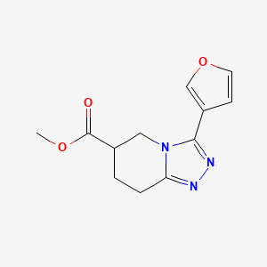 molecular formula C12H13N3O3 B7267225 Methyl 3-(furan-3-yl)-5,6,7,8-tetrahydro-[1,2,4]triazolo[4,3-a]pyridine-6-carboxylate 