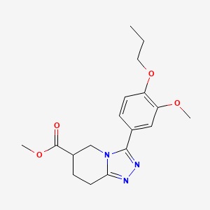 molecular formula C18H23N3O4 B7267233 Methyl 3-(3-methoxy-4-propoxyphenyl)-5,6,7,8-tetrahydro-[1,2,4]triazolo[4,3-a]pyridine-6-carboxylate 