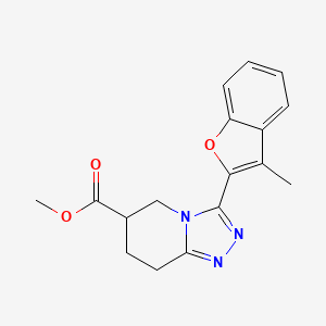 molecular formula C17H17N3O3 B7267238 Methyl 3-(3-methyl-1-benzofuran-2-yl)-5,6,7,8-tetrahydro-[1,2,4]triazolo[4,3-a]pyridine-6-carboxylate 