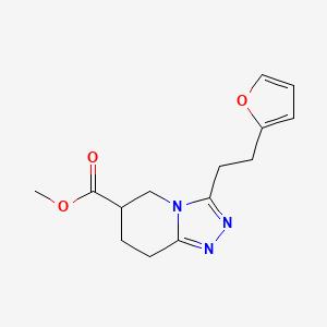 molecular formula C14H17N3O3 B7267250 Methyl 3-[2-(furan-2-yl)ethyl]-5,6,7,8-tetrahydro-[1,2,4]triazolo[4,3-a]pyridine-6-carboxylate 