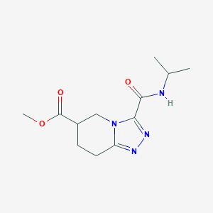 molecular formula C12H18N4O3 B7267270 Methyl 3-(propan-2-ylcarbamoyl)-5,6,7,8-tetrahydro-[1,2,4]triazolo[4,3-a]pyridine-6-carboxylate 