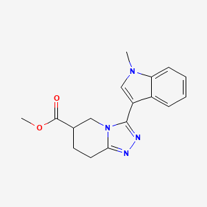 molecular formula C17H18N4O2 B7267272 Methyl 3-(1-methylindol-3-yl)-5,6,7,8-tetrahydro-[1,2,4]triazolo[4,3-a]pyridine-6-carboxylate 