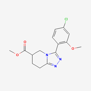 molecular formula C15H16ClN3O3 B7267284 Methyl 3-(4-chloro-2-methoxyphenyl)-5,6,7,8-tetrahydro-[1,2,4]triazolo[4,3-a]pyridine-6-carboxylate 