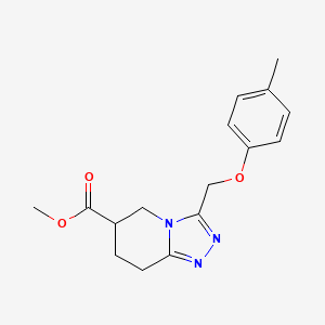 molecular formula C16H19N3O3 B7267292 Methyl 3-[(4-methylphenoxy)methyl]-5,6,7,8-tetrahydro-[1,2,4]triazolo[4,3-a]pyridine-6-carboxylate 