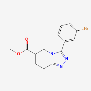 molecular formula C14H14BrN3O2 B7267303 Methyl 3-(3-bromophenyl)-5,6,7,8-tetrahydro-[1,2,4]triazolo[4,3-a]pyridine-6-carboxylate 