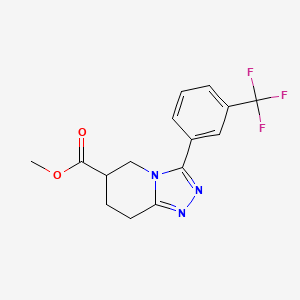 molecular formula C15H14F3N3O2 B7267306 Methyl 3-[3-(trifluoromethyl)phenyl]-5,6,7,8-tetrahydro-[1,2,4]triazolo[4,3-a]pyridine-6-carboxylate 