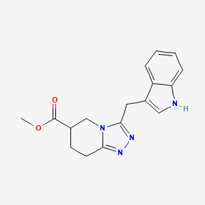 molecular formula C17H18N4O2 B7267311 methyl 3-(1H-indol-3-ylmethyl)-5,6,7,8-tetrahydro-[1,2,4]triazolo[4,3-a]pyridine-6-carboxylate 