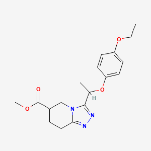 molecular formula C18H23N3O4 B7267317 Methyl 3-[1-(4-ethoxyphenoxy)ethyl]-5,6,7,8-tetrahydro-[1,2,4]triazolo[4,3-a]pyridine-6-carboxylate 