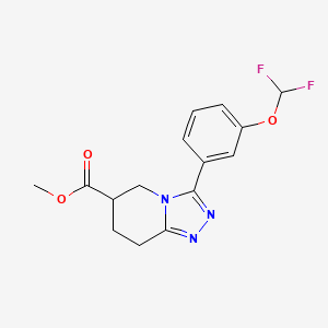 molecular formula C15H15F2N3O3 B7267333 Methyl 3-[3-(difluoromethoxy)phenyl]-5,6,7,8-tetrahydro-[1,2,4]triazolo[4,3-a]pyridine-6-carboxylate 