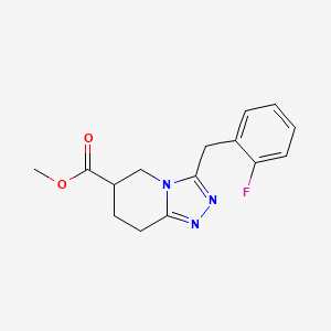 molecular formula C15H16FN3O2 B7267341 Methyl 3-[(2-fluorophenyl)methyl]-5,6,7,8-tetrahydro-[1,2,4]triazolo[4,3-a]pyridine-6-carboxylate 