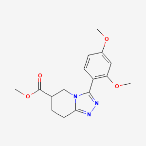 molecular formula C16H19N3O4 B7267347 Methyl 3-(2,4-dimethoxyphenyl)-5,6,7,8-tetrahydro-[1,2,4]triazolo[4,3-a]pyridine-6-carboxylate 