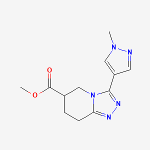 molecular formula C12H15N5O2 B7267355 Methyl 3-(1-methylpyrazol-4-yl)-5,6,7,8-tetrahydro-[1,2,4]triazolo[4,3-a]pyridine-6-carboxylate 