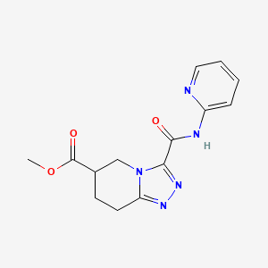 molecular formula C14H15N5O3 B7267363 Methyl 3-(pyridin-2-ylcarbamoyl)-5,6,7,8-tetrahydro-[1,2,4]triazolo[4,3-a]pyridine-6-carboxylate 