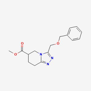 molecular formula C16H19N3O3 B7267374 Methyl 3-(phenylmethoxymethyl)-5,6,7,8-tetrahydro-[1,2,4]triazolo[4,3-a]pyridine-6-carboxylate 