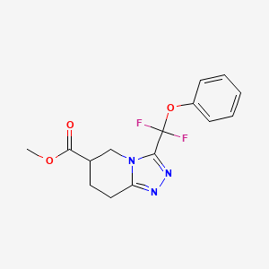 molecular formula C15H15F2N3O3 B7267378 Methyl 3-[difluoro(phenoxy)methyl]-5,6,7,8-tetrahydro-[1,2,4]triazolo[4,3-a]pyridine-6-carboxylate 