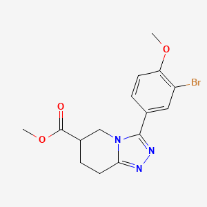 molecular formula C15H16BrN3O3 B7267379 Methyl 3-(3-bromo-4-methoxyphenyl)-5,6,7,8-tetrahydro-[1,2,4]triazolo[4,3-a]pyridine-6-carboxylate 