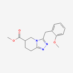 molecular formula C16H19N3O3 B7267393 Methyl 3-[(2-methoxyphenyl)methyl]-5,6,7,8-tetrahydro-[1,2,4]triazolo[4,3-a]pyridine-6-carboxylate 