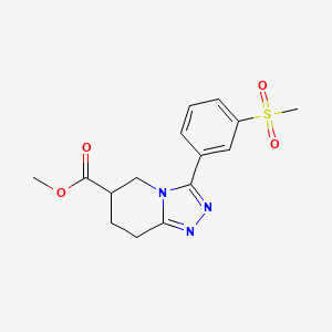 molecular formula C15H17N3O4S B7267398 Methyl 3-(3-methylsulfonylphenyl)-5,6,7,8-tetrahydro-[1,2,4]triazolo[4,3-a]pyridine-6-carboxylate 