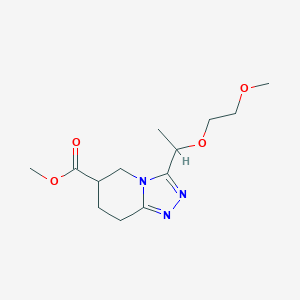 molecular formula C13H21N3O4 B7267413 Methyl 3-[1-(2-methoxyethoxy)ethyl]-5,6,7,8-tetrahydro-[1,2,4]triazolo[4,3-a]pyridine-6-carboxylate 