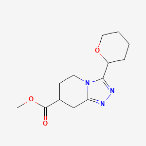 molecular formula C13H19N3O3 B7267427 Methyl 3-(oxan-2-yl)-5,6,7,8-tetrahydro-[1,2,4]triazolo[4,3-a]pyridine-7-carboxylate 