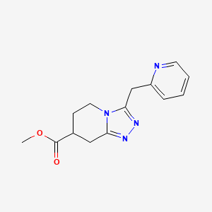 molecular formula C14H16N4O2 B7267447 Methyl 3-(pyridin-2-ylmethyl)-5,6,7,8-tetrahydro-[1,2,4]triazolo[4,3-a]pyridine-7-carboxylate 