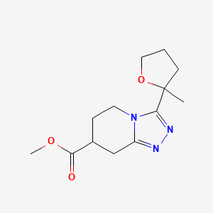 molecular formula C13H19N3O3 B7267458 Methyl 3-(2-methyloxolan-2-yl)-5,6,7,8-tetrahydro-[1,2,4]triazolo[4,3-a]pyridine-7-carboxylate 