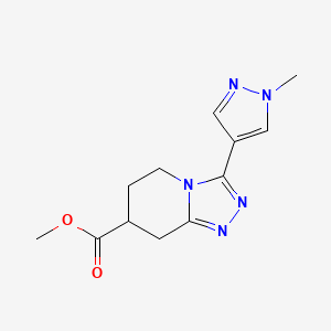 molecular formula C12H15N5O2 B7267465 Methyl 3-(1-methylpyrazol-4-yl)-5,6,7,8-tetrahydro-[1,2,4]triazolo[4,3-a]pyridine-7-carboxylate 