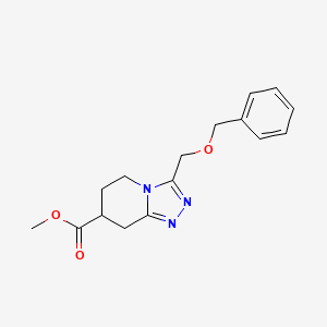 molecular formula C16H19N3O3 B7267467 Methyl 3-(phenylmethoxymethyl)-5,6,7,8-tetrahydro-[1,2,4]triazolo[4,3-a]pyridine-7-carboxylate 