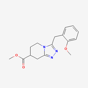 molecular formula C16H19N3O3 B7267483 Methyl 3-[(2-methoxyphenyl)methyl]-5,6,7,8-tetrahydro-[1,2,4]triazolo[4,3-a]pyridine-7-carboxylate 