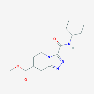 molecular formula C14H22N4O3 B7267486 Methyl 3-(pentan-3-ylcarbamoyl)-5,6,7,8-tetrahydro-[1,2,4]triazolo[4,3-a]pyridine-7-carboxylate 