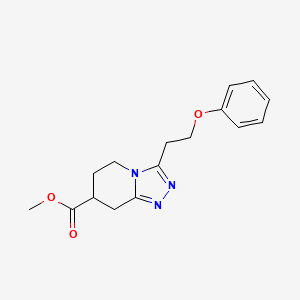 molecular formula C16H19N3O3 B7267489 Methyl 3-(2-phenoxyethyl)-5,6,7,8-tetrahydro-[1,2,4]triazolo[4,3-a]pyridine-7-carboxylate 