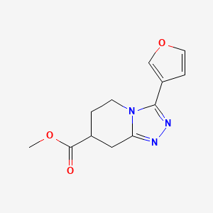 molecular formula C12H13N3O3 B7267492 Methyl 3-(furan-3-yl)-5,6,7,8-tetrahydro-[1,2,4]triazolo[4,3-a]pyridine-7-carboxylate 