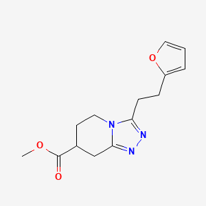 molecular formula C14H17N3O3 B7267500 Methyl 3-[2-(furan-2-yl)ethyl]-5,6,7,8-tetrahydro-[1,2,4]triazolo[4,3-a]pyridine-7-carboxylate 