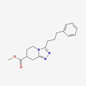 molecular formula C17H21N3O2 B7267503 Methyl 3-(3-phenylpropyl)-5,6,7,8-tetrahydro-[1,2,4]triazolo[4,3-a]pyridine-7-carboxylate 