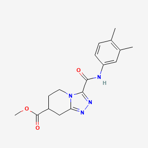 molecular formula C17H20N4O3 B7267517 Methyl 3-[(3,4-dimethylphenyl)carbamoyl]-5,6,7,8-tetrahydro-[1,2,4]triazolo[4,3-a]pyridine-7-carboxylate 