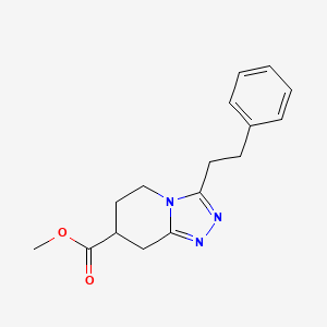 molecular formula C16H19N3O2 B7267525 Methyl 3-(2-phenylethyl)-5,6,7,8-tetrahydro-[1,2,4]triazolo[4,3-a]pyridine-7-carboxylate 