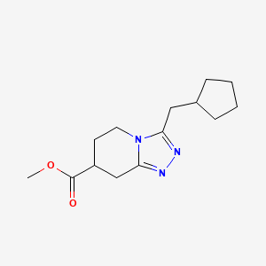 molecular formula C14H21N3O2 B7267533 Methyl 3-(cyclopentylmethyl)-5,6,7,8-tetrahydro-[1,2,4]triazolo[4,3-a]pyridine-7-carboxylate 