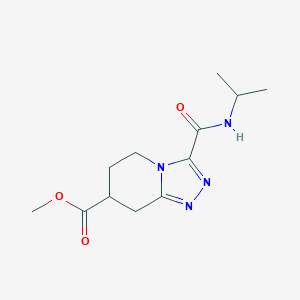 molecular formula C12H18N4O3 B7267535 Methyl 3-(propan-2-ylcarbamoyl)-5,6,7,8-tetrahydro-[1,2,4]triazolo[4,3-a]pyridine-7-carboxylate 