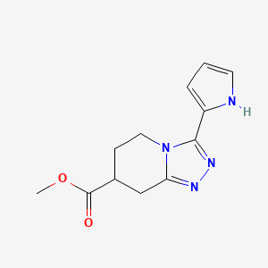 molecular formula C12H14N4O2 B7267537 methyl 3-(1H-pyrrol-2-yl)-5,6,7,8-tetrahydro-[1,2,4]triazolo[4,3-a]pyridine-7-carboxylate 